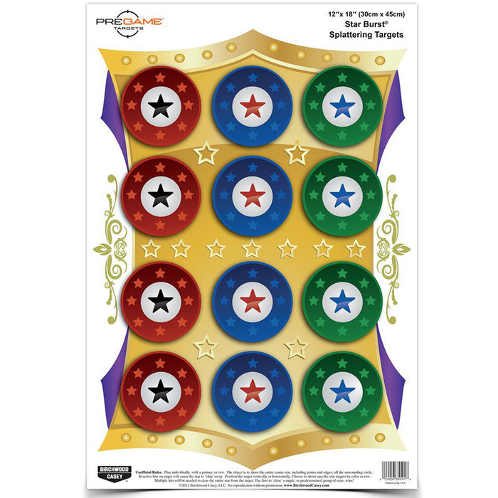 Birchwood Casey BC-35572 Pregame Star Burst Target 8-12X18