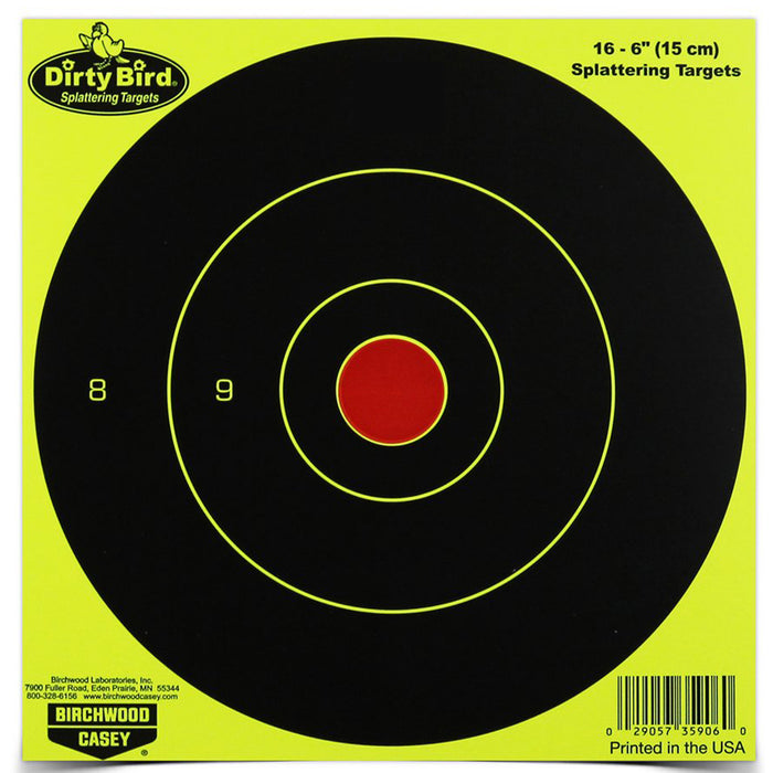 Birchwood Casey BC-35906 Dirty Bird Yellow Round Target 16"