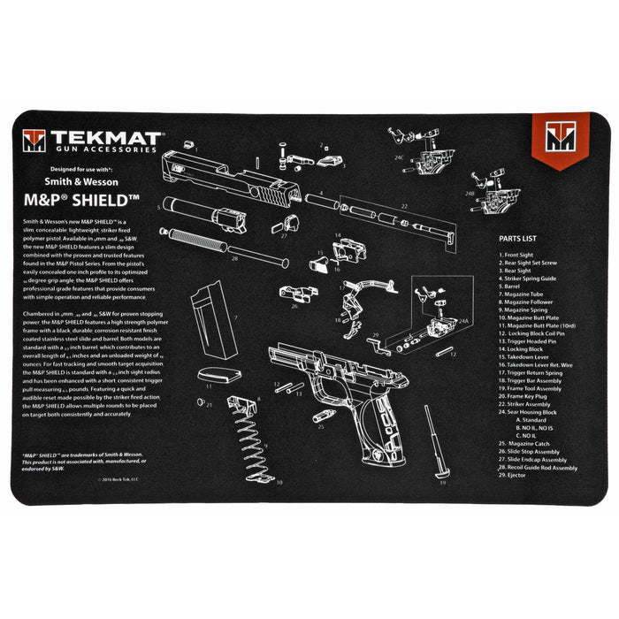 TEKMAT PISTOL MAT S&W M&P SHIELD BLK