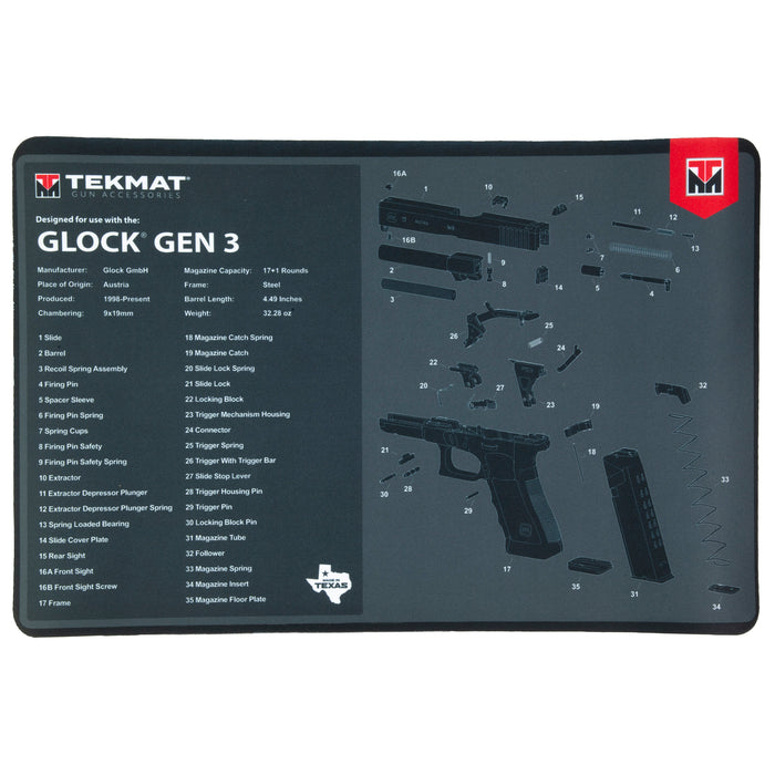 TEKMAT PISTOL MAT FOR GLOCK GEN3