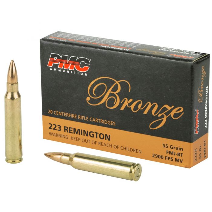 PMC Bronze .223 Remington Rifle Ammo - 55 Grain | FMJ-BT | 20rd Box