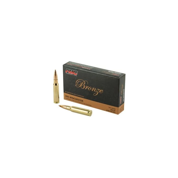 PMC Bronze .308 Winchester Rifle Ammo - 147 Grain | FMJ-BT | 20rd Box