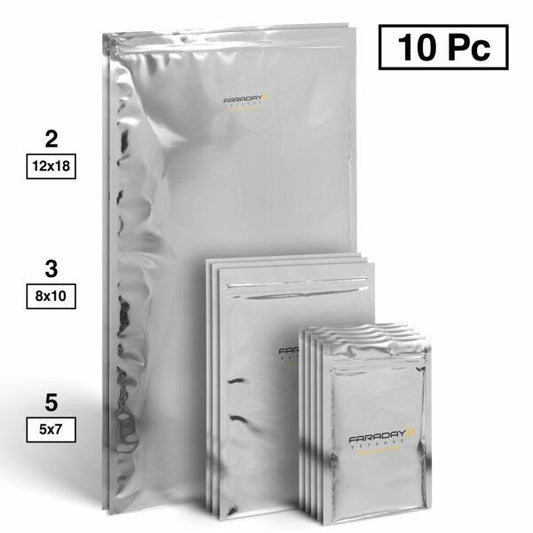 10pc Large-Kit NEST-Z EMP 7.0mil Faraday Bags